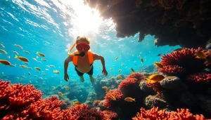 Snorkeling Puerto Rico with vibrant coral reefs and colorful marine life.