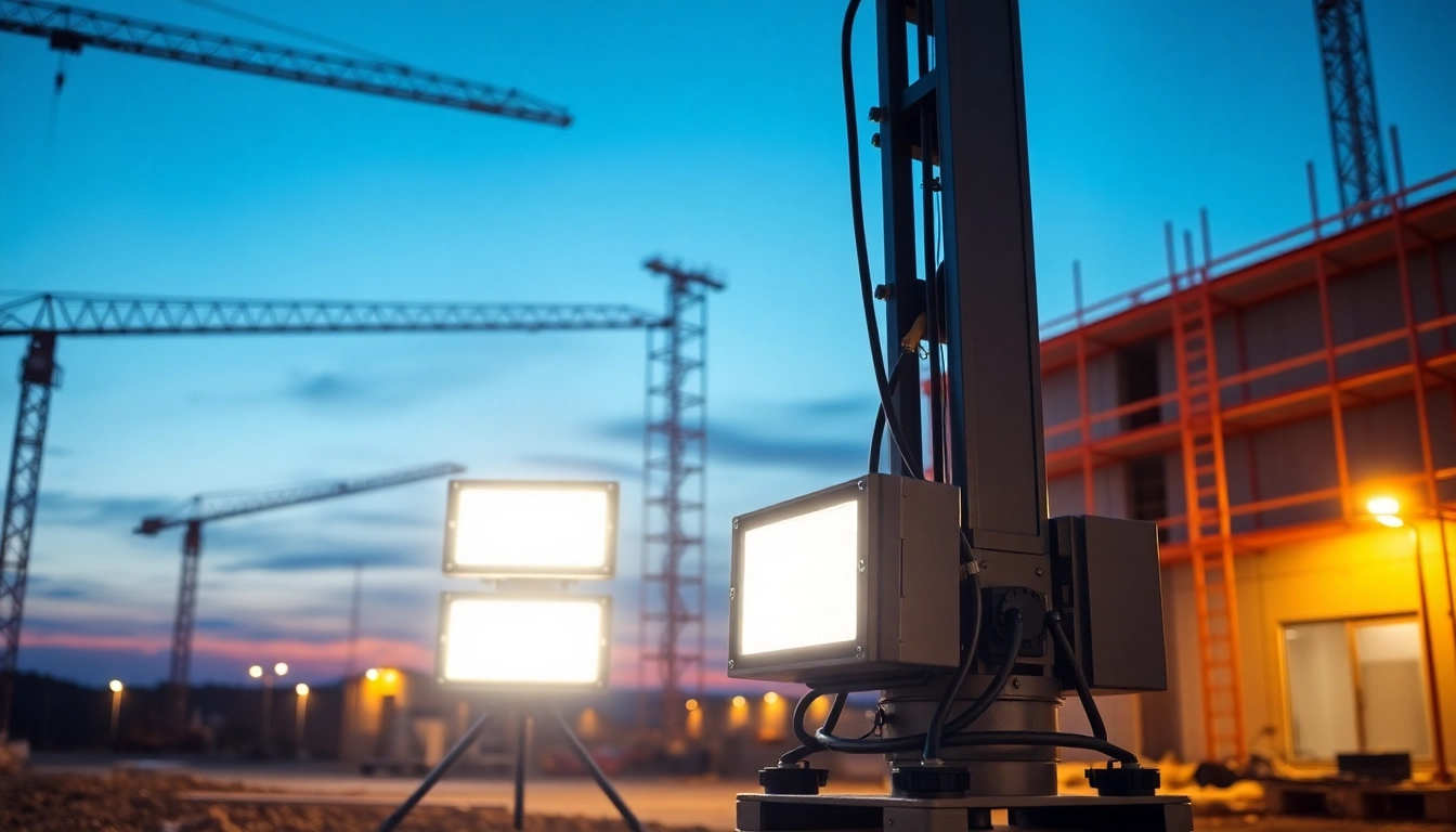 Illuminate your outdoor projects with the battery light tower providing powerful LED lighting for construction.