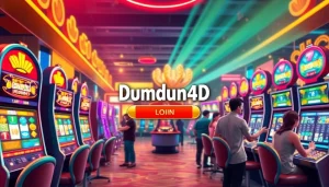 Masuk ke permainan seru Dumdum4D Login slot dengan suasana kasino yang ceria dan penuh warna.