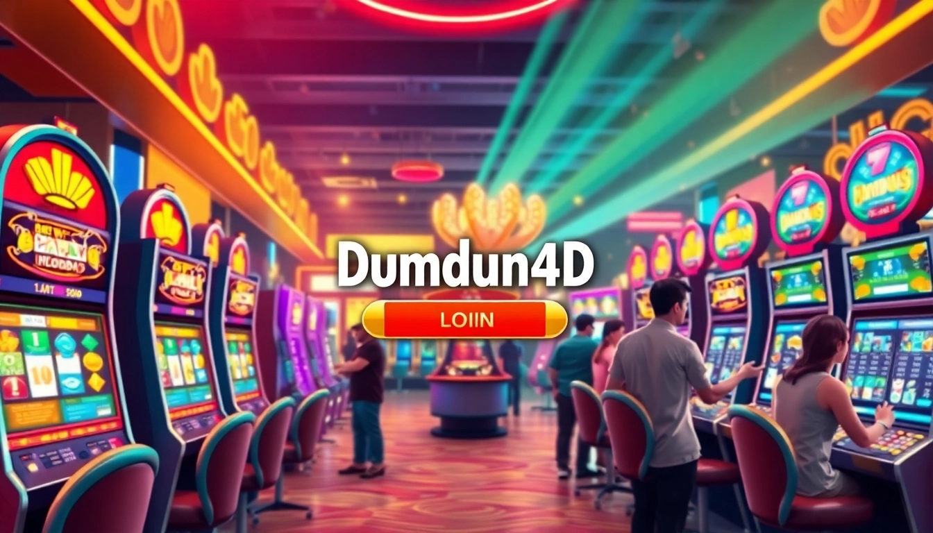 Masuk ke permainan seru Dumdum4D Login slot dengan suasana kasino yang ceria dan penuh warna.