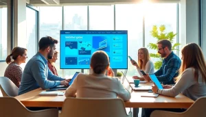 Creazione siti web innovativa con un team professionale in un ambiente moderno e luminoso.
