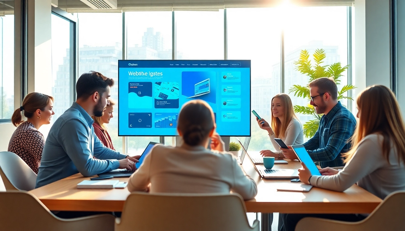 Creazione siti web innovativa con un team professionale in un ambiente moderno e luminoso.