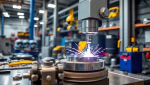 Laser welding machine displayed in a professional workshop setting, showcasing intricate details.