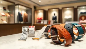 Showcase of stylish watch bands in various materials and colors, emphasizing luxury and quality.