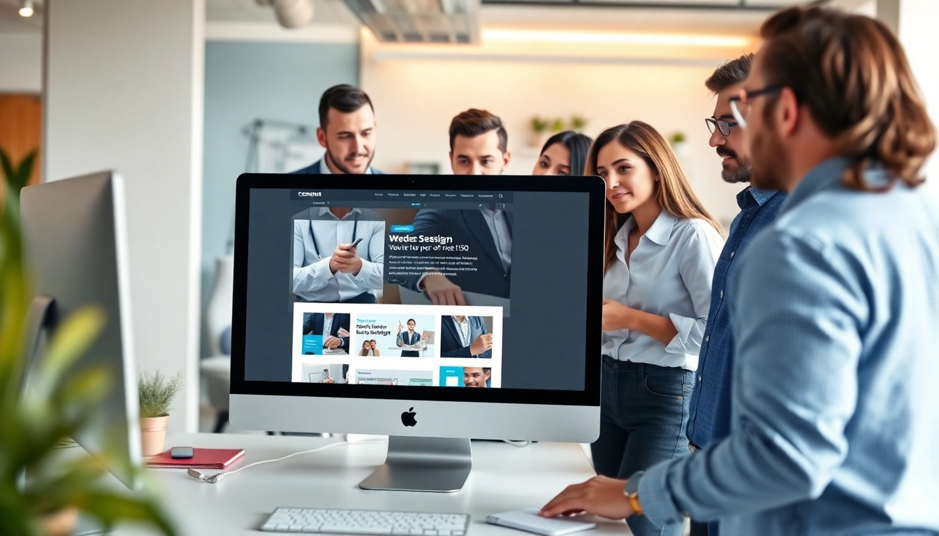 Effizientes Webdesign Zug Team arbeitet an einem modernen Website-Projekt.