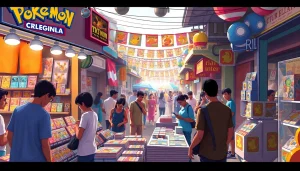 Vibrant Pokémon TCG marketplace in India showcasing trading cards and accessories