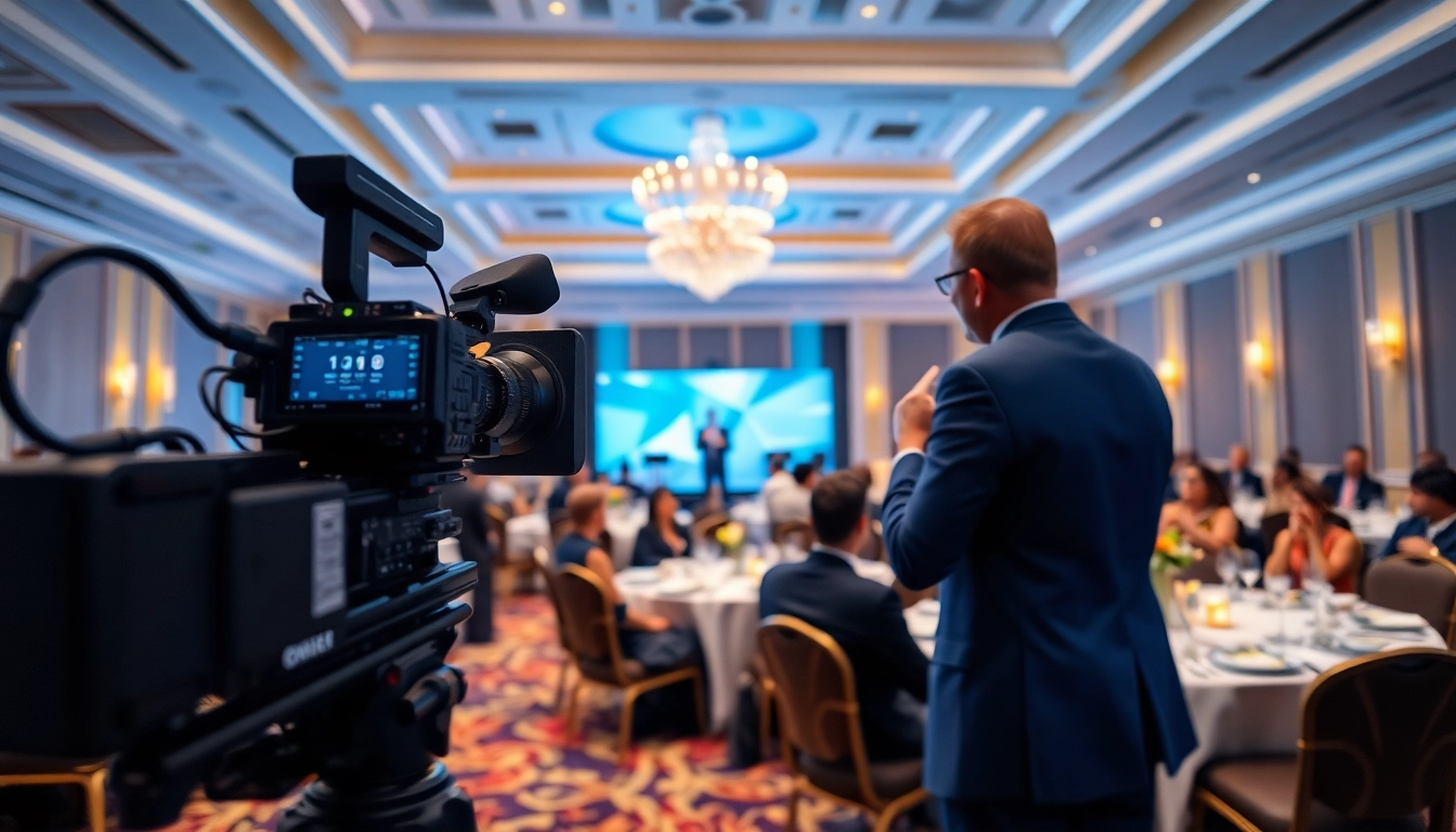 Capturing Miami Corporate Event Videography Photography showcasing a dynamic corporate speaker in an elegant venue.