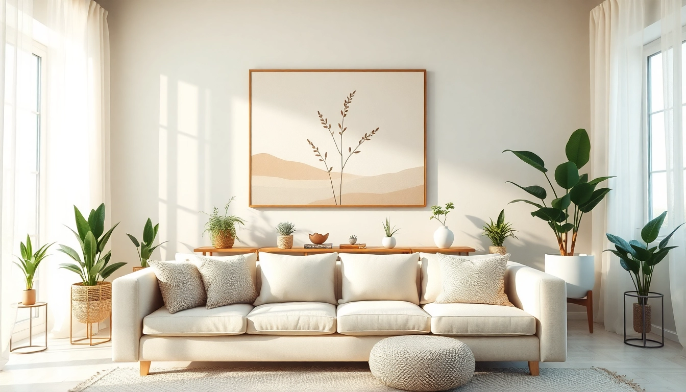Enhance your space with neutral boho artwork highlighting a serene interior design.