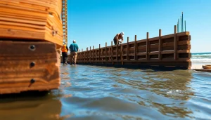 bulkhead installation galveston team constructing a strong coastal barrier in Galveston setting