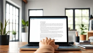 Engage with the AI checker interface as a user analyzes text for originality and accuracy.