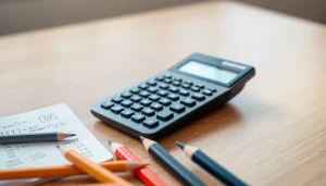 Use a scientific calculator to solve equations and view results on a clear display.