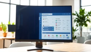Datenraum Nutzung auf einem modernen Computerbildschirm in einer professionellen Büroumgebung