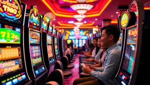 เล่นสล็อต BETFLIK ในคาสิโนที่มีผู้เล่นมีความสุขและบรรยากาศที่ตื่นเต้น