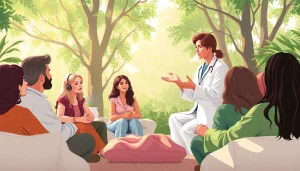 Supporting individuals in healing trauma through guided therapy in a peaceful environment.