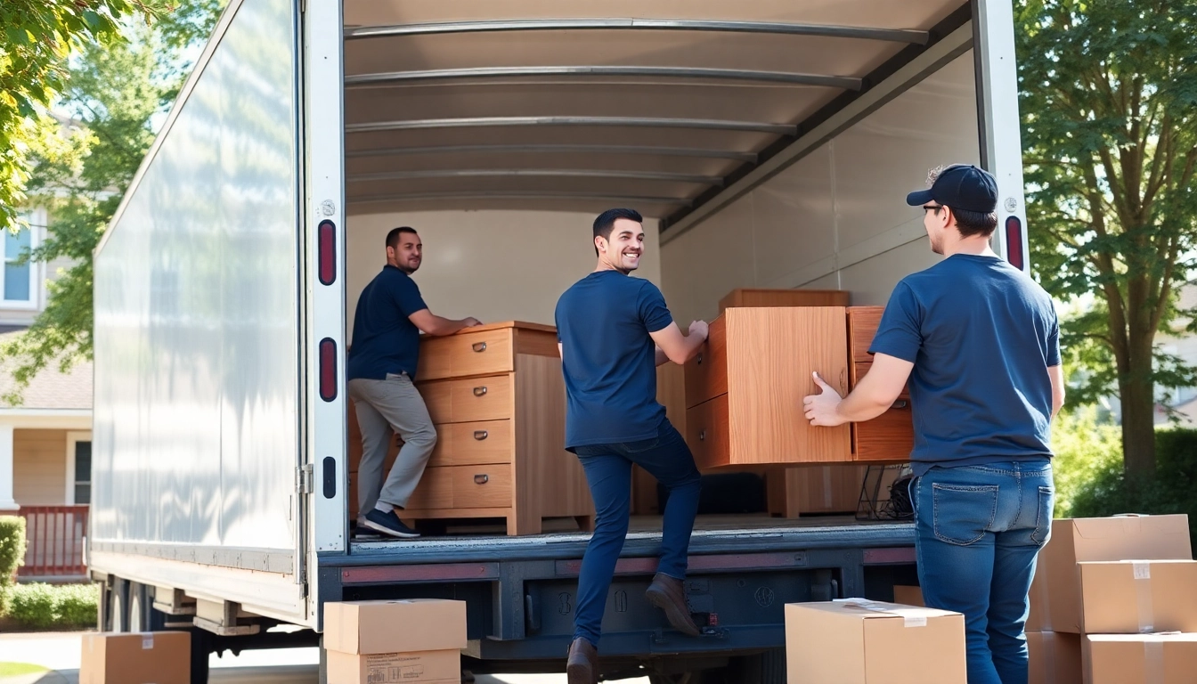 Movers Calgary team efficiently loading furniture into a truck during a residential move.