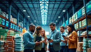 Enhance efficiency with amazon wholesale distribution center showcasing teamwork and bright environment