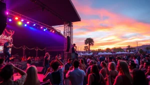Vibrant atmosphere at Henderson entertainment concert with performers and audience engaged.
