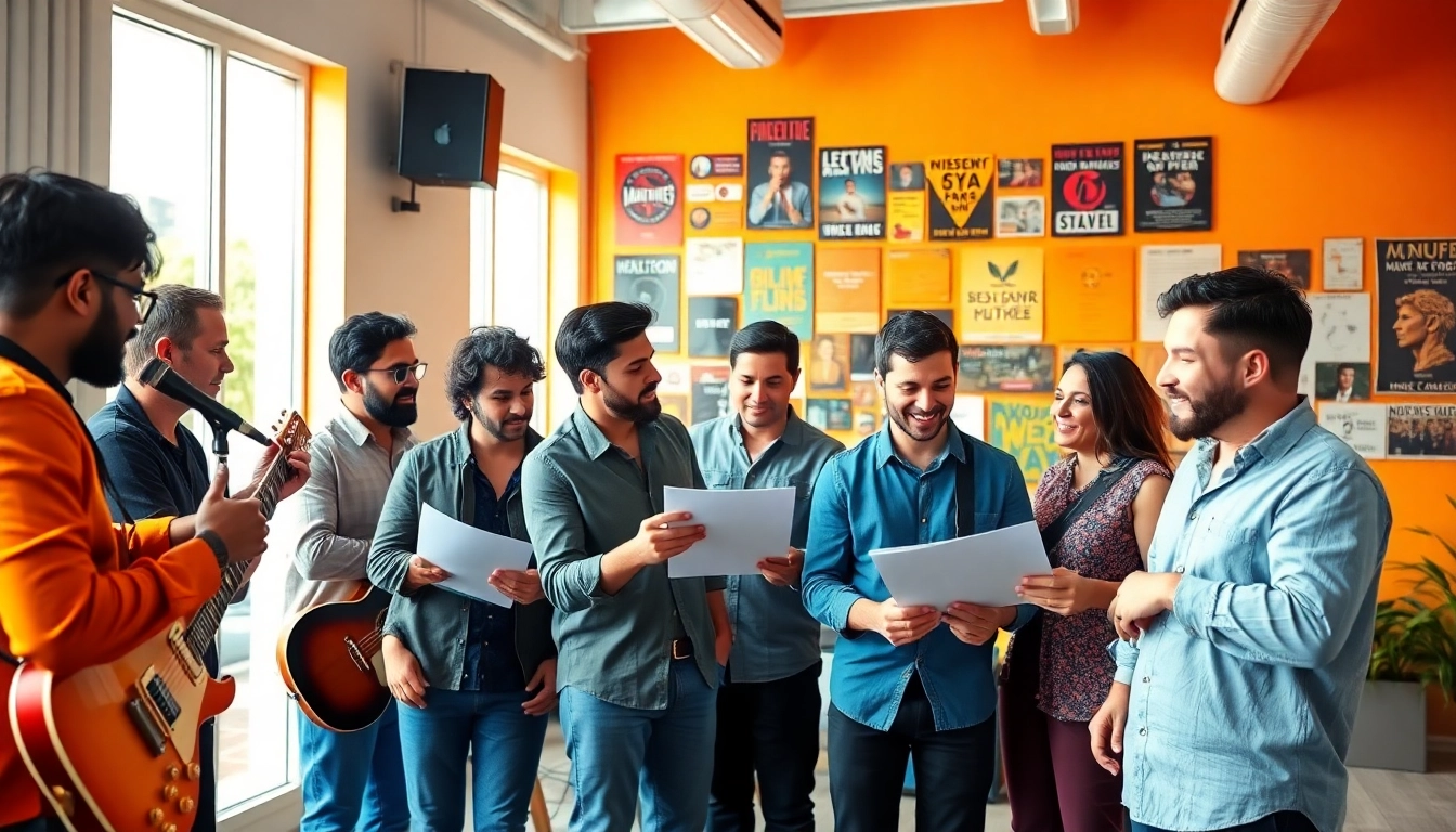 Promote Best Music PR Agencies with a vibrant team collaboration scene.