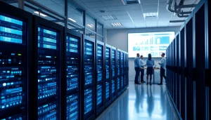 Showcasing virtualization Fredericksburg in a modern data center with advanced technology and engaging professionals.