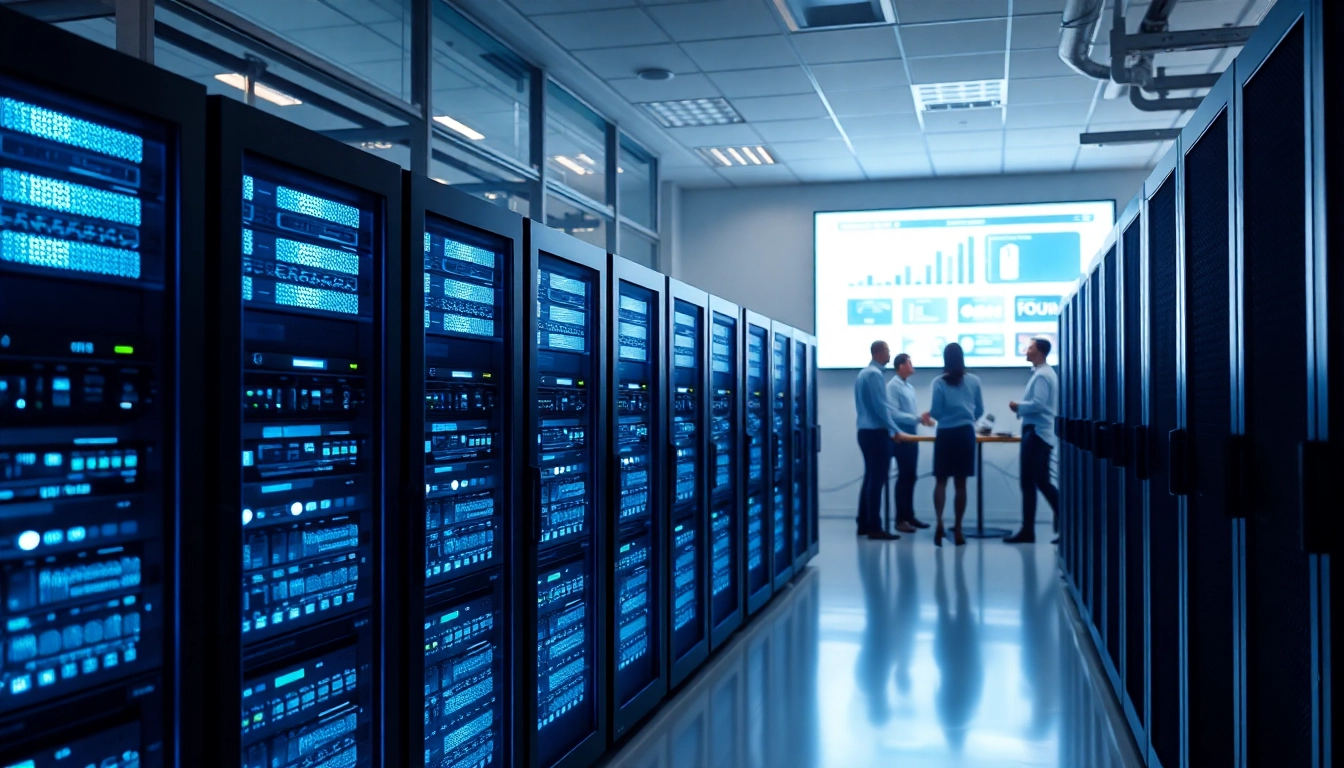 Showcasing virtualization Fredericksburg in a modern data center with advanced technology and engaging professionals.