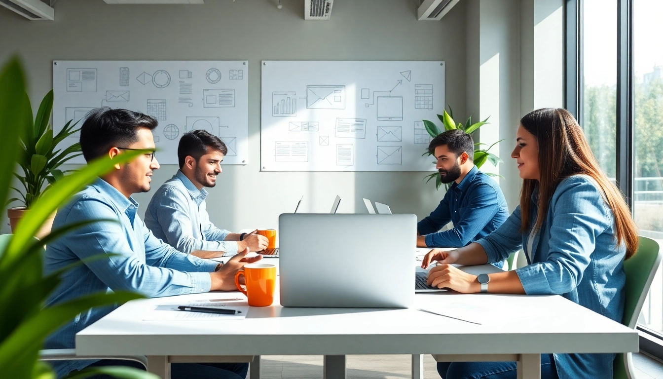 Showcase of kansas city web design team creating innovative websites in a collaborative office.