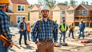 New Jersey General Contractor managing a diverse crew on a vibrant construction site.