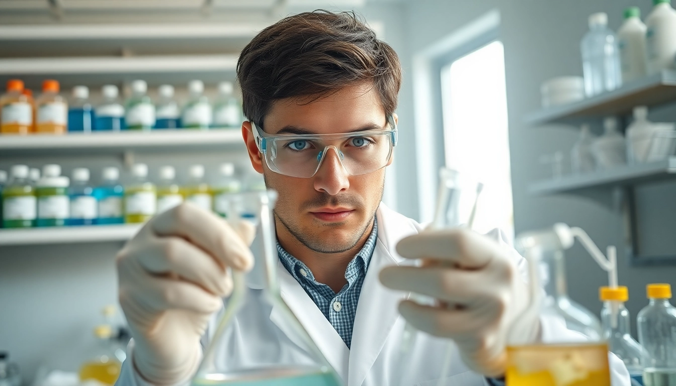HEC manufacturer analyzing hydroxyethyl cellulose in a professional lab environment.