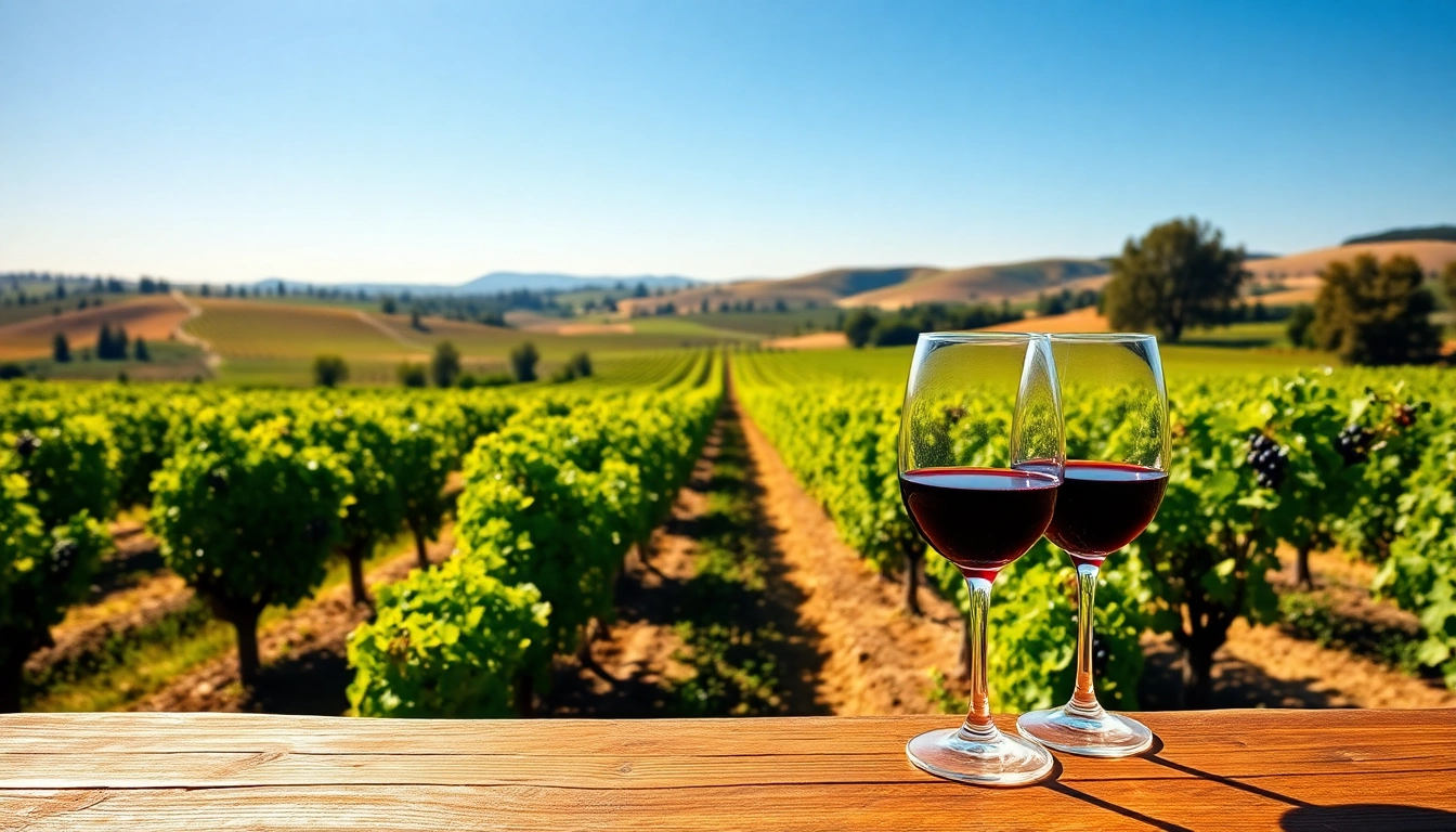 Tasting wine at a scenic Winery Sacramento with lush vineyards and a rustic table setup.