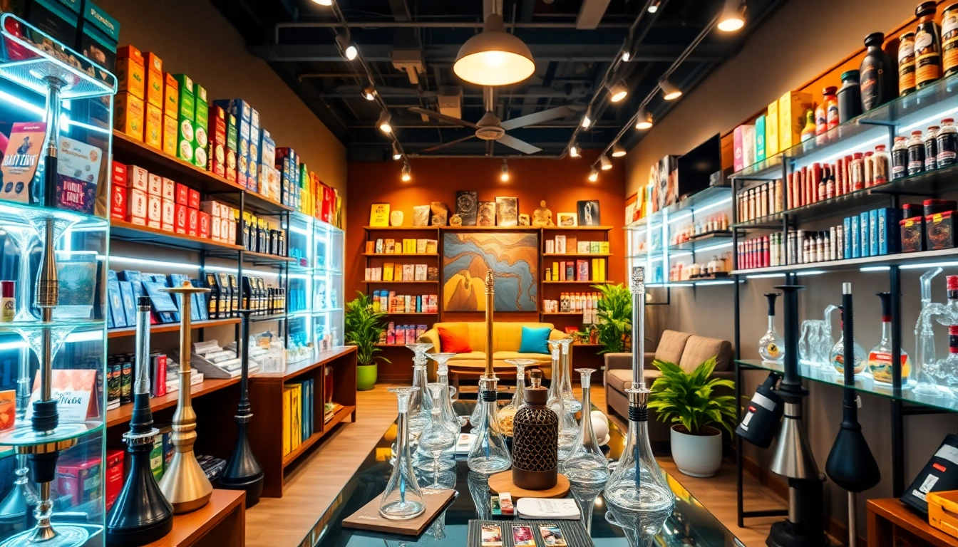 Explore diverse options at a 24 Hour Smoke Shop near me Miami, featuring vibrant product displays and a cozy atmosphere.
