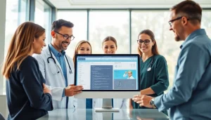 Enhance your workflow with eprescribing software for small practices, featuring a healthcare team in action.